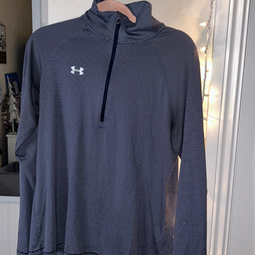 Under Armour Women's Zip Long Sleeve Shirt Large HeatGear